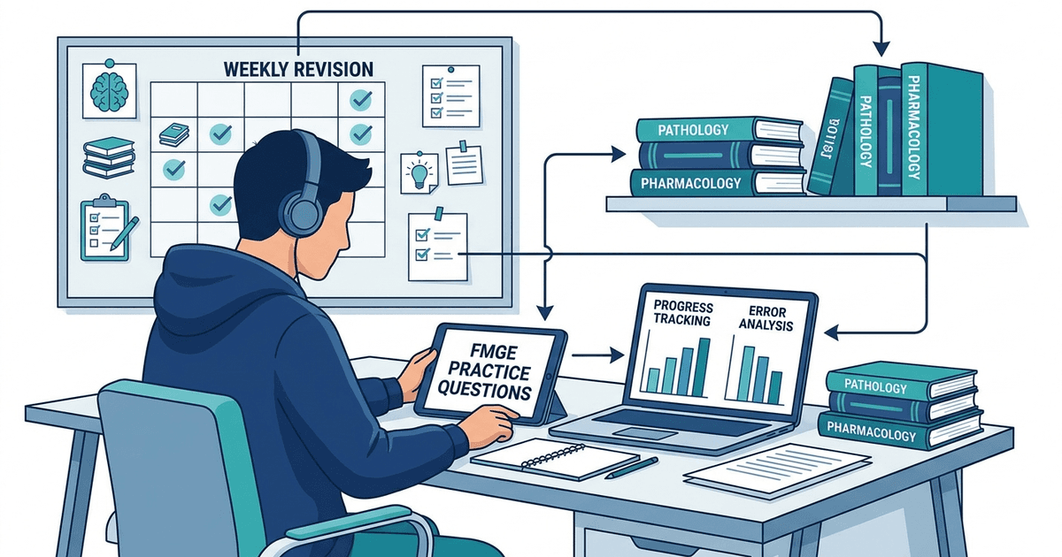 Cover: FMGE Question Bank Strategy 2026: How to Practice PYQs, Mocks, and Weak Areas