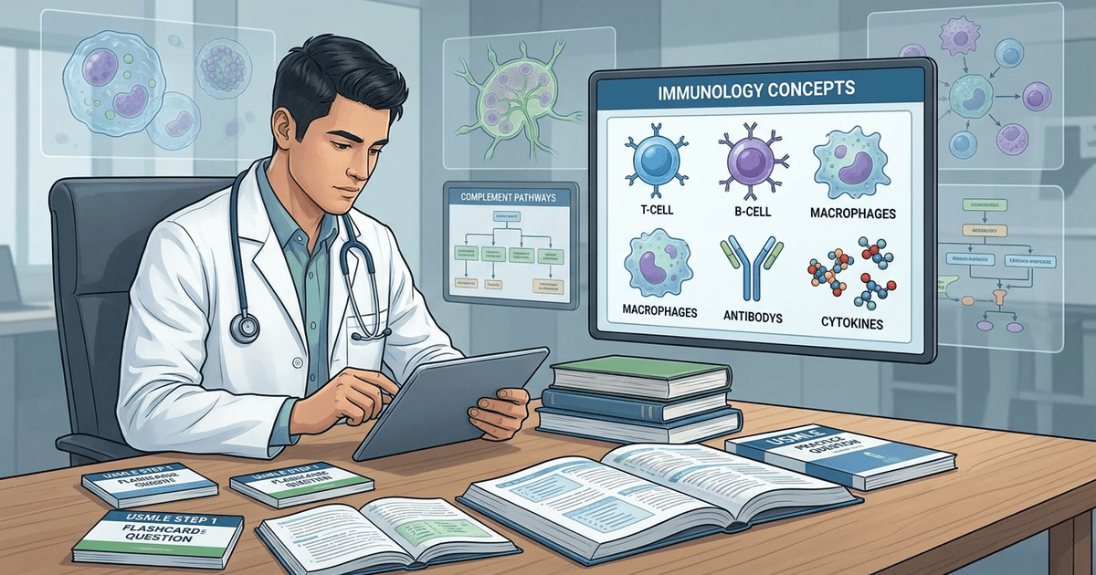 Cover: USMLE Step 1 Immunology: High-Yield Topics, Practice Strategy and Weak-Area Review