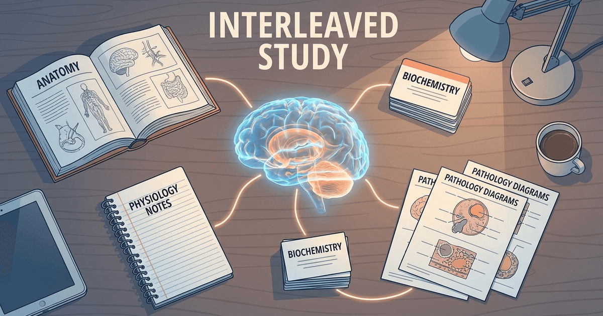 Cover: Interleaving Practice for Medical Students: The Science Behind Mixing Subjects to Score Higher on USMLE and NEET PG (2026)