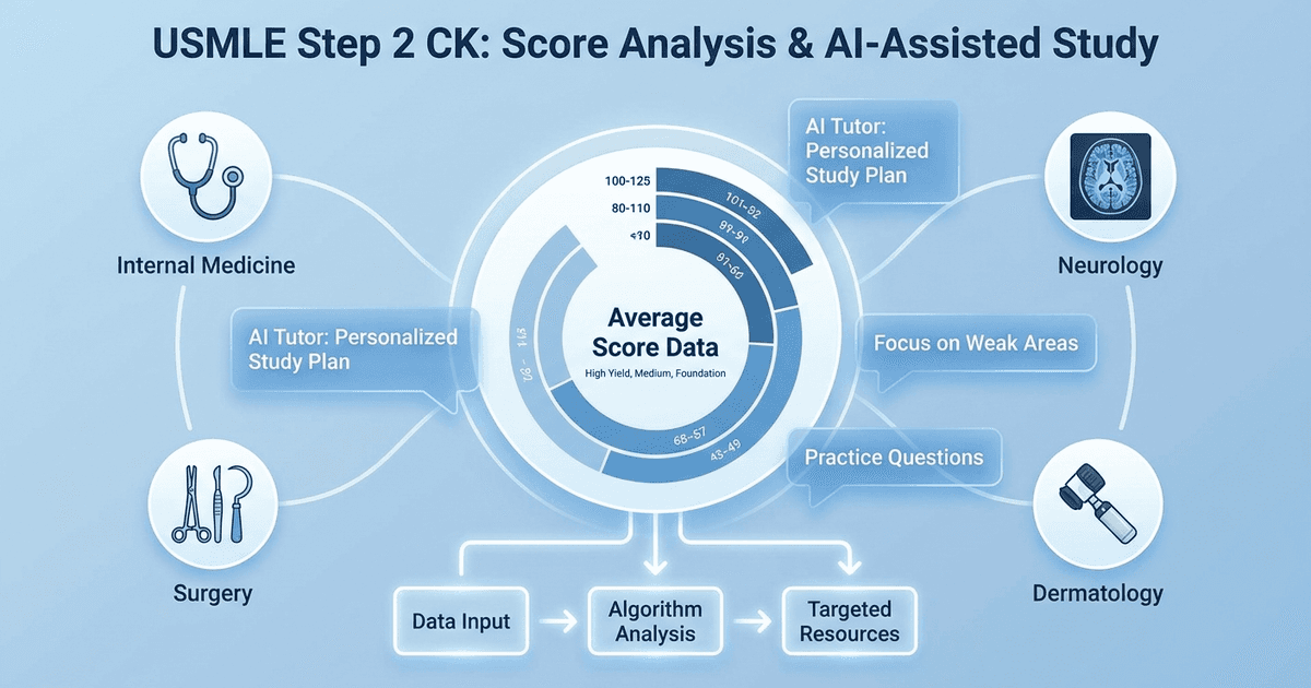 Cover: Average Step 2 Score by Specialty: How Rezzy Tutor + Explanation Chat Changes USMLE Prep in 2026