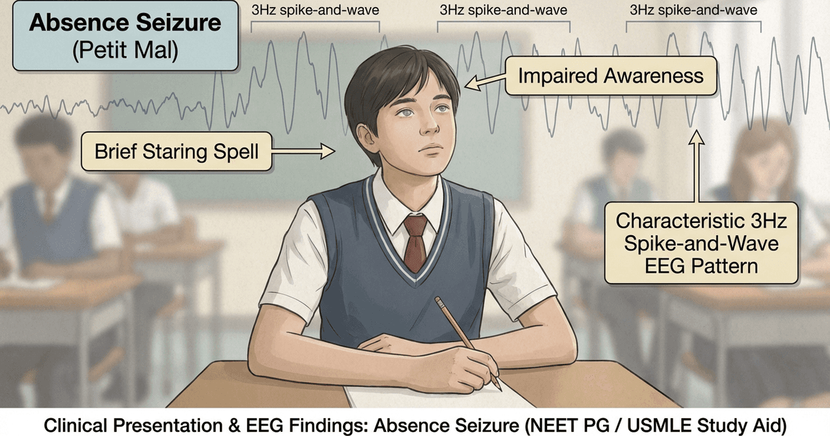 Cover: Absence Seizure in a Child: Diagnosing Childhood Epilepsy for NEET PG and USMLE (2026)