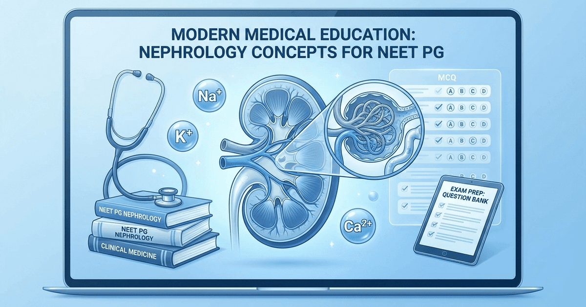 Cover: How to Study Nephrology for NEET PG 2026: Glomerulonephritis, Renal Failure, Electrolytes and High-Yield MCQ Strategy