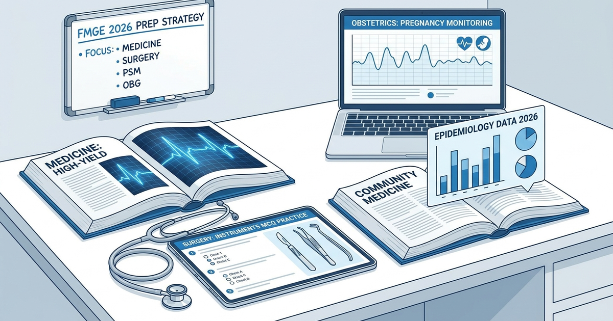 Cover: FMGE Subject-Wise Preparation 2026: High-Yield Topics, PYQs and Weak Areas