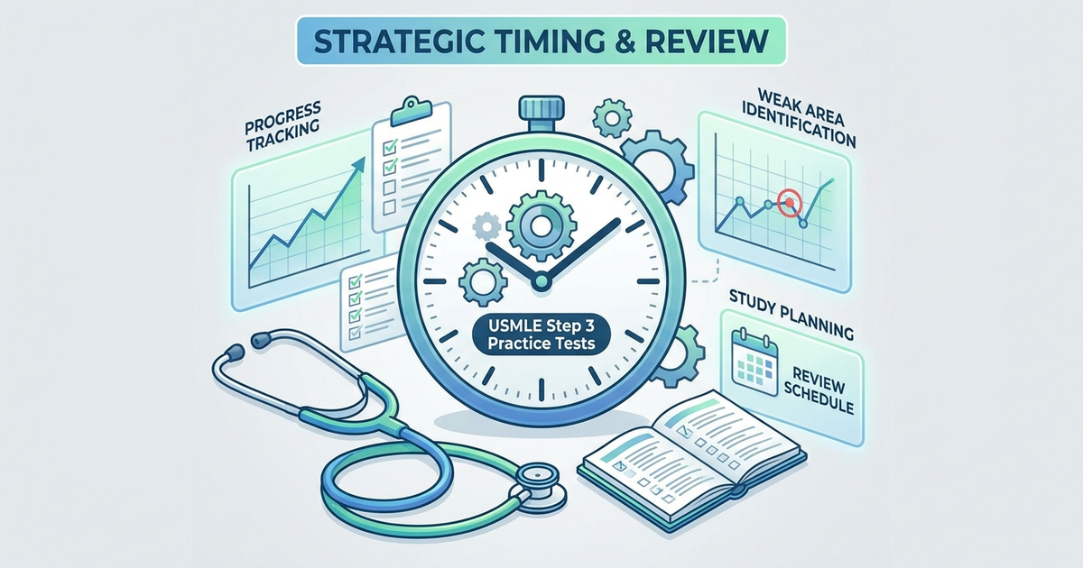Cover: USMLE Step 3 Practice Test Strategy: Timing, Review and Weak Areas