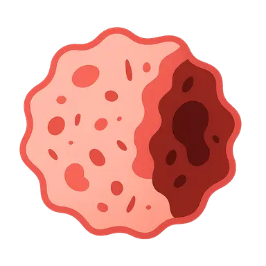 Irreversible cell injury (necrosis)