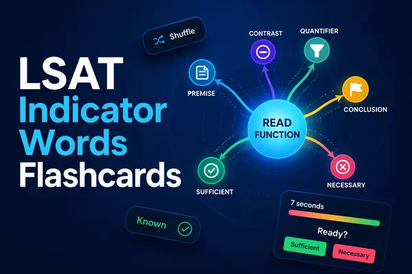 Preview of LSAT Indicator Words Flashcards