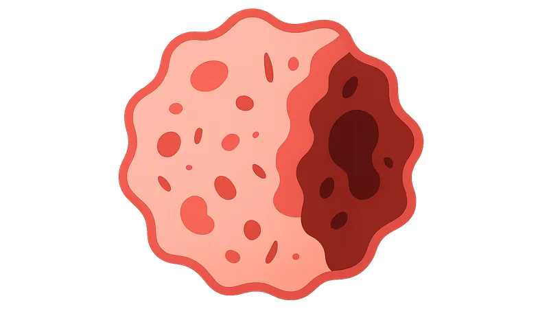 Irreversible cell injury (necrosis)