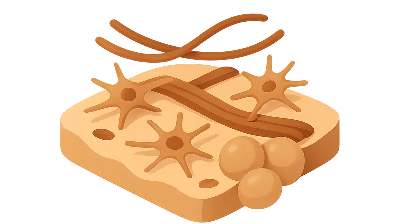 Connective tissue cells and fibers