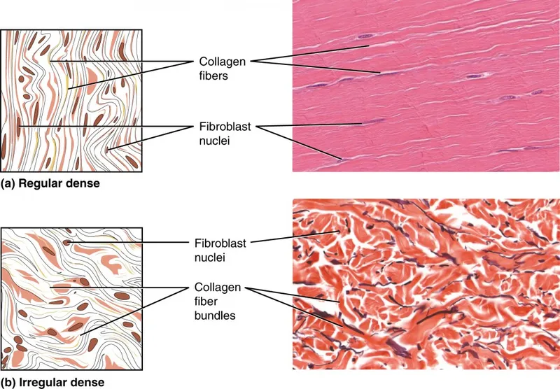 Dense Connective Tissue: Regular vs. Irregular