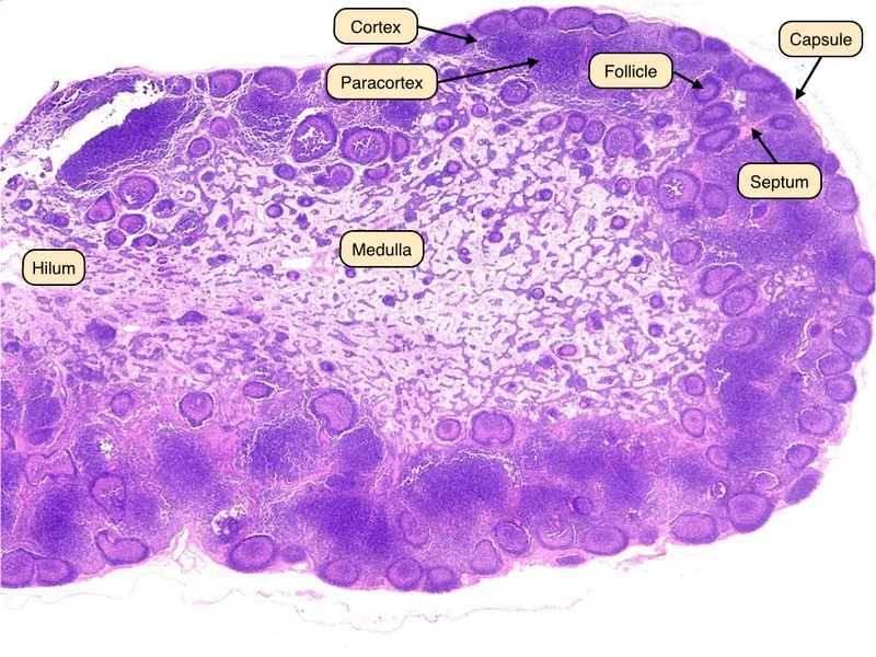 Lymph Node Histology: Cortex, Paracortex, Medulla