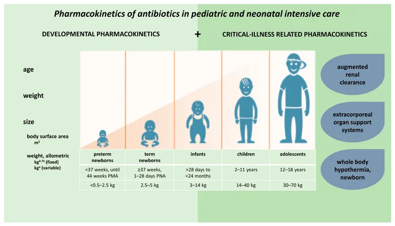 Pediatric Pharmacokinetics by Age and Critical Illness