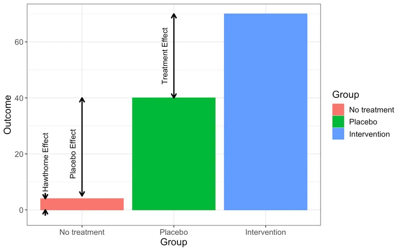 Hawthorne, Placebo, and Treatment Effects in a Study