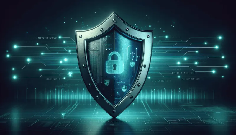 Cybersecurity shield protecting digital health data