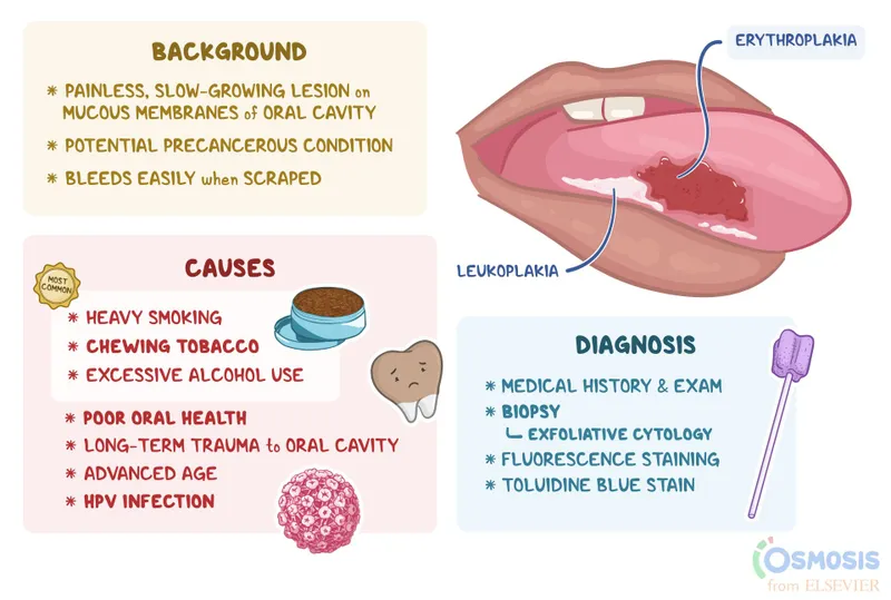 Oral cavity premalignant lesions and early cancer signs