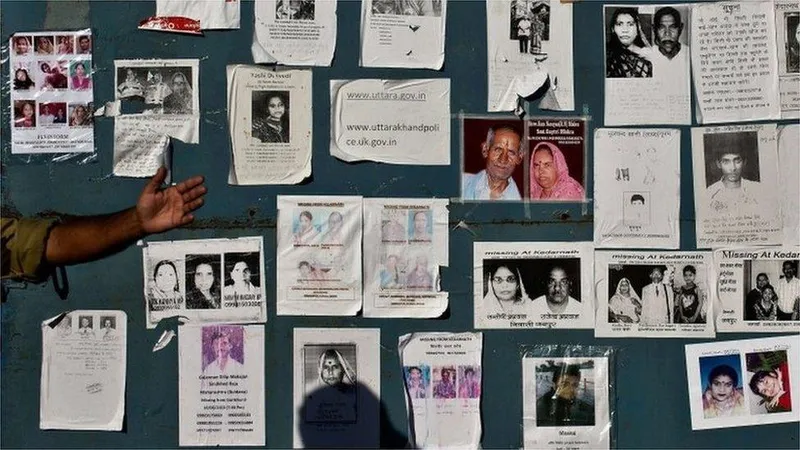 Missing persons posters after 2013 Uttarakhand floods