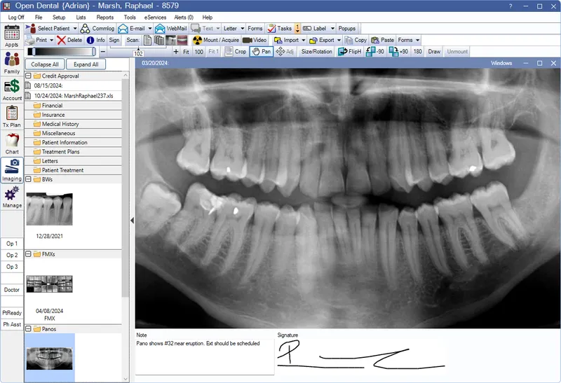 Dental Record Software Interface