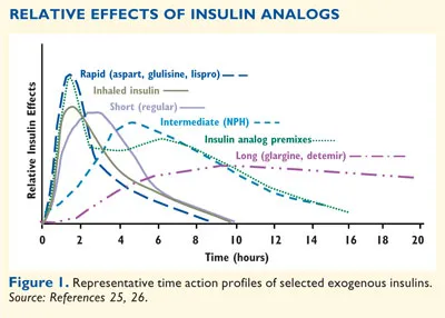 Insulin action profiles: rapid, short, intermediate, long