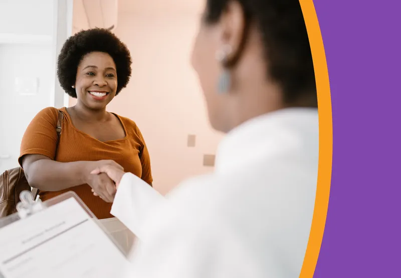 Patient and doctor handshake