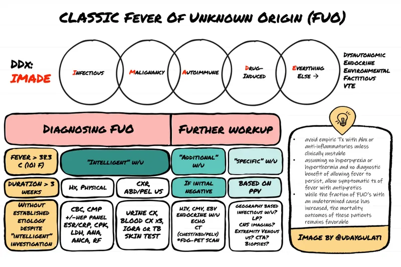 Fever of Unknown Origin (FUO) Diagnosis & Workup