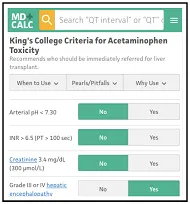 King's College Criteria for Acetaminophen Toxicity