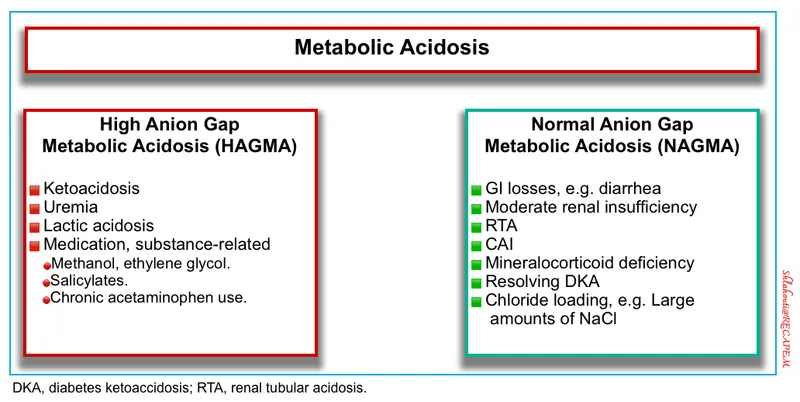 Metabolic Acidosis: High vs. Normal Anion Gap Causes