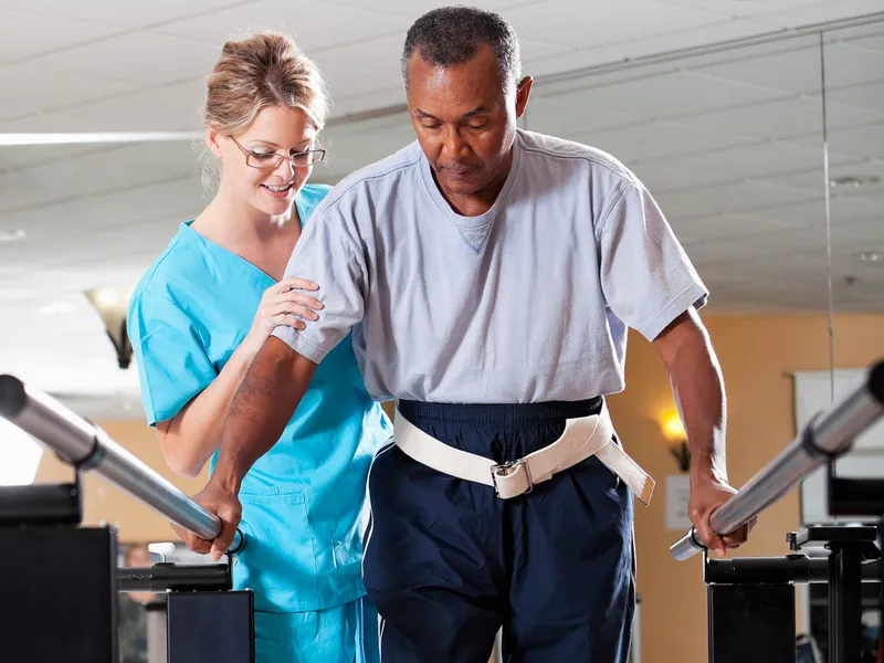 Stroke patient in physical therapy rehabilitation