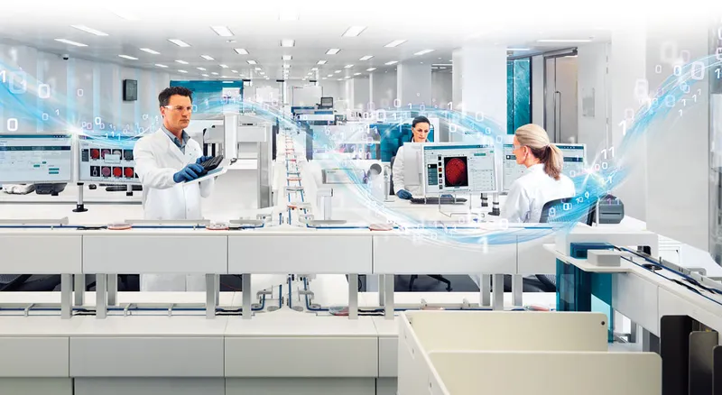 Automated microbiology lab with digital data flow