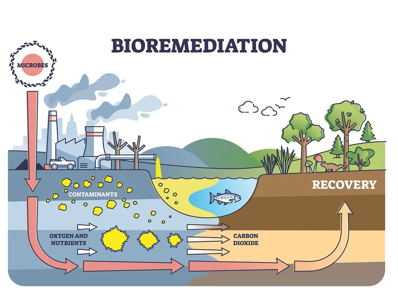 Bioremediation process diagram