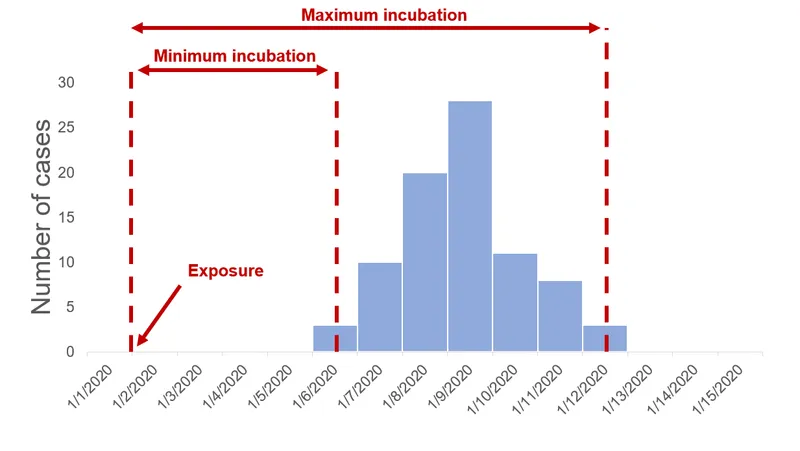 Epidemic curve of a common source foodborne outbreak
