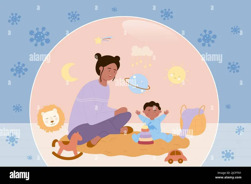 Mother and baby protected from viruses by a shield