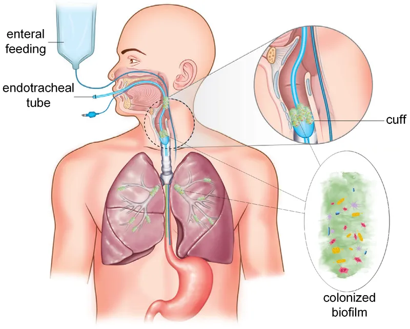 VAP: Microaspiration past endotracheal tube cuff