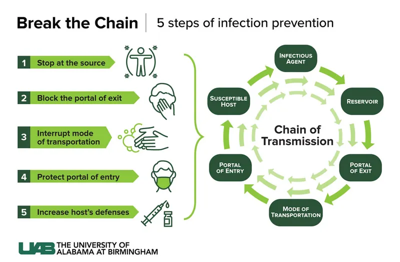 Chain of Transmission and 5 Steps of Infection Prevention