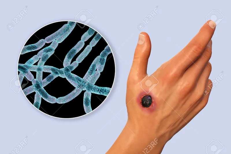 Cutaneous anthrax eschar and Bacillus anthracis