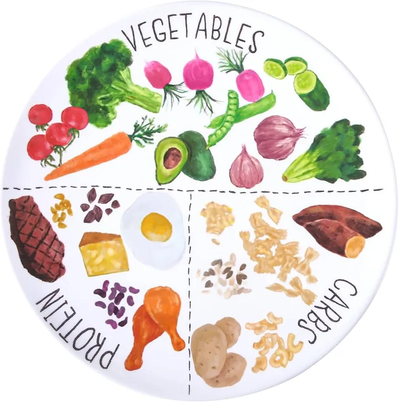 Healthy Plate: Vegetables, Protein, Carbs