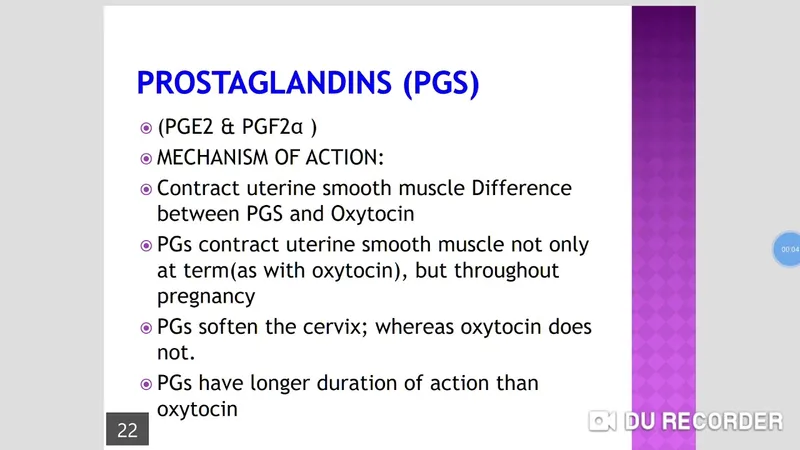 Prostaglandins vs. Oxytocin: Uterine & Cervical Actions