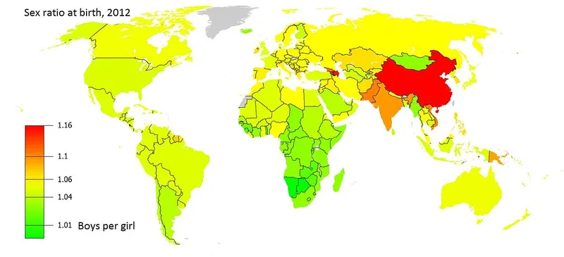 Global Sex Ratio at Birth, 2012