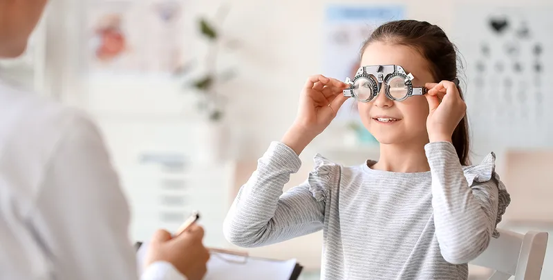 Child vision screening with phoropter