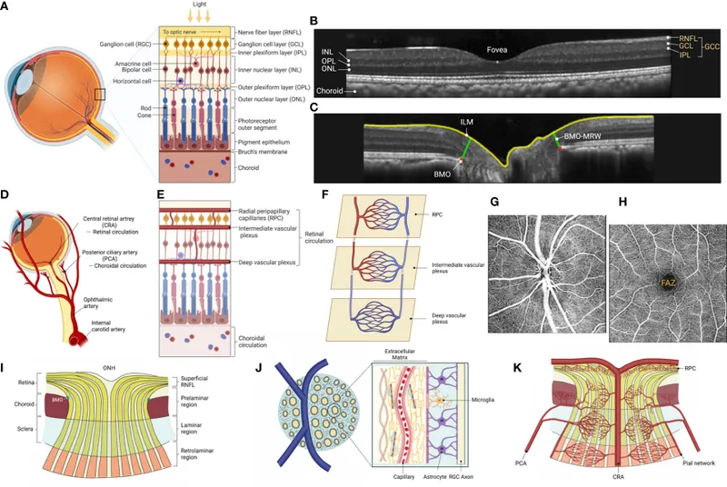 Retinal and Choroidal Circulation Diagrams