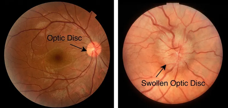 Normal vs. Swollen Optic Disc in Optic Neuritis