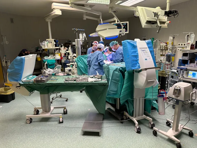 Operating room setup for eye surgery