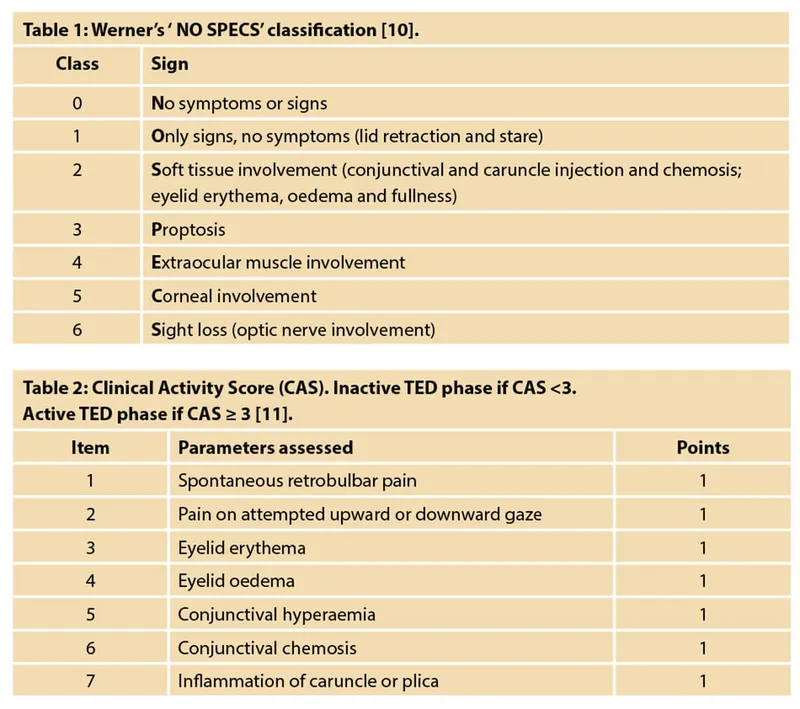 Werner's NO SPECS and Clinical Activity Score for TED