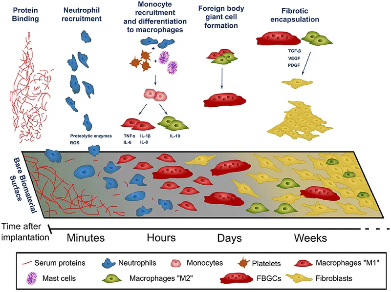 Biomaterial-tissue interface host response