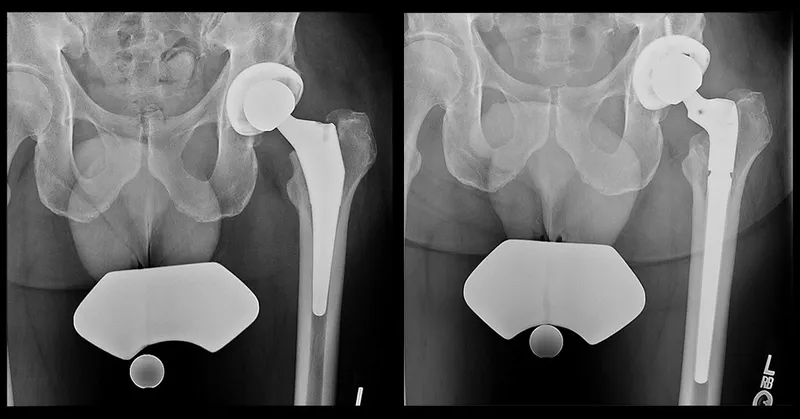 Pre- and post-revision hip arthroplasty X-rays