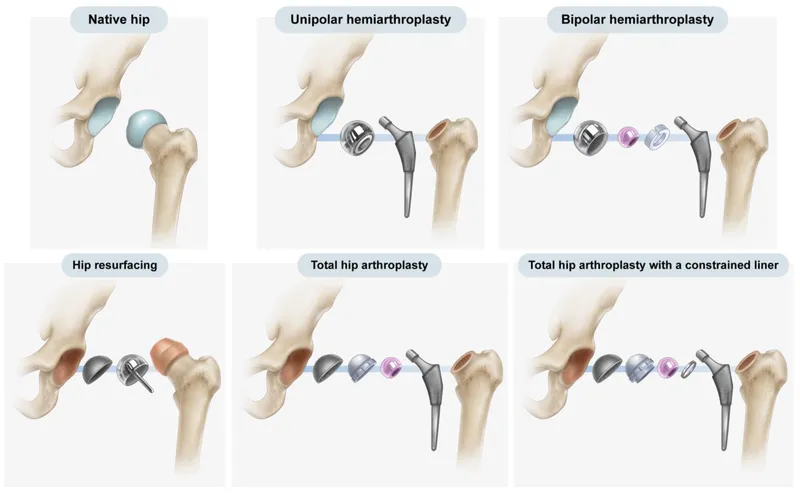 Total Hip Arthroplasty Components Exploded View