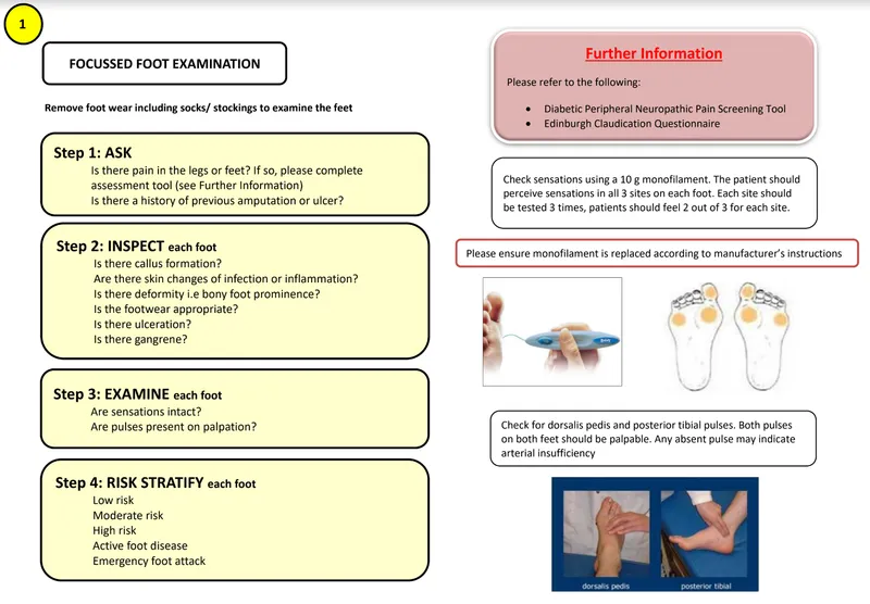 Focused Foot Examination for Diabetic Patients