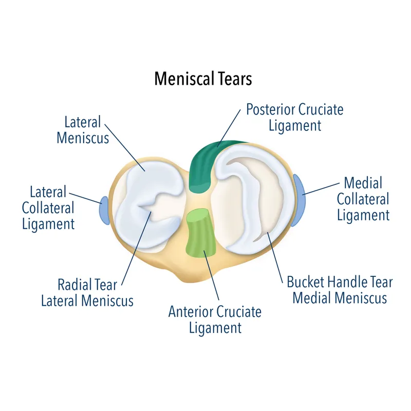 Meniscal Tears and Knee Ligaments Diagram