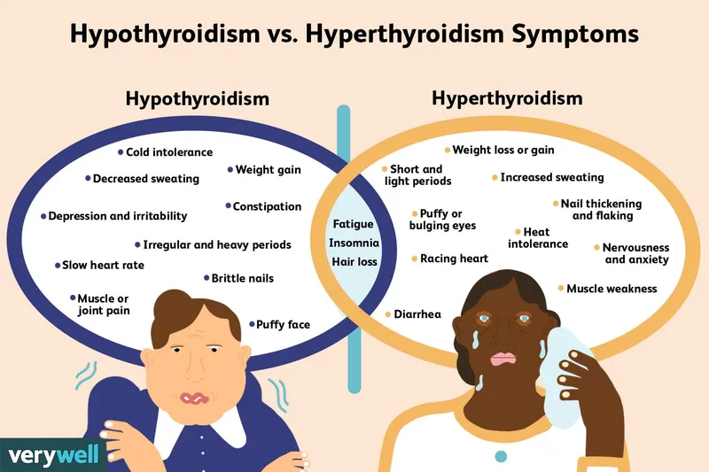 Hypothyroidism vs. Hyperthyroidism Symptoms