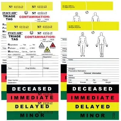 Disaster Triage Tag with Color-Coded Categories
