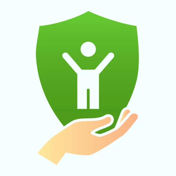 Child protection shield icon