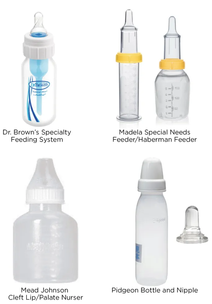 Specialty feeding systems for infants with cleft palate